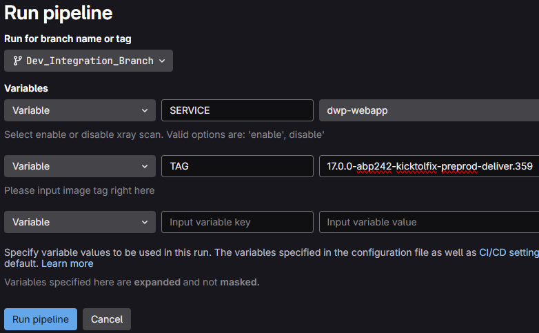 Pipeline input